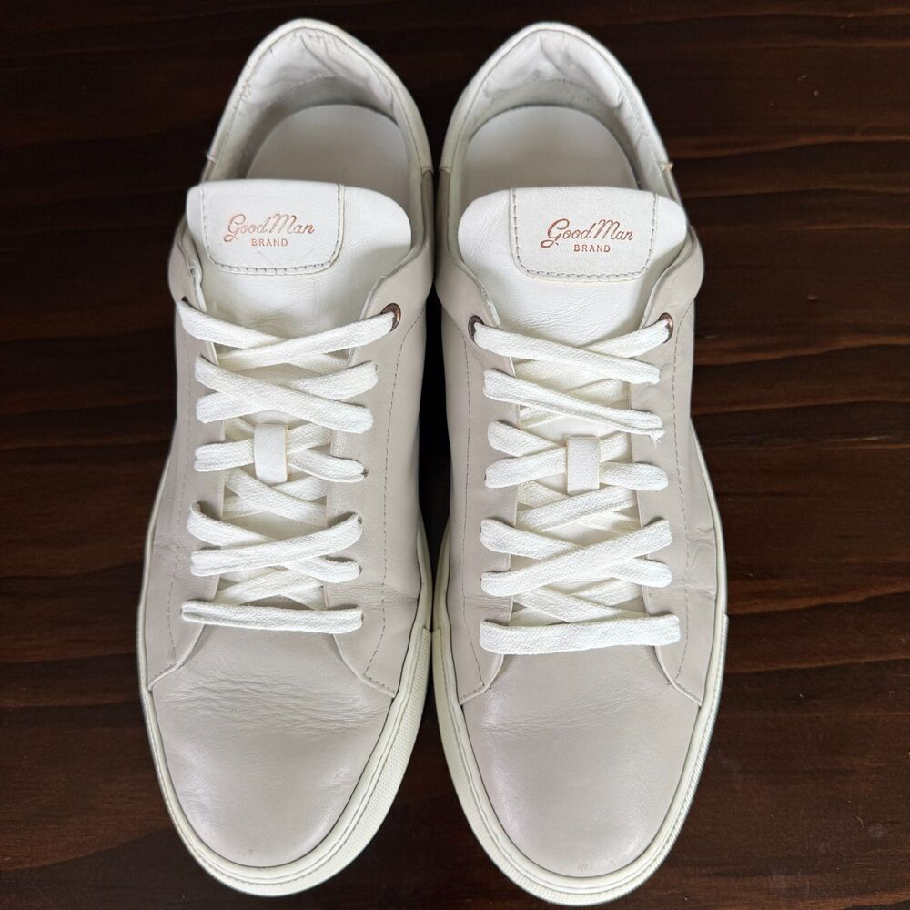 Good Man Brand Edge White Leather Casual Sneaker Shoes Low Top Men's Size 12